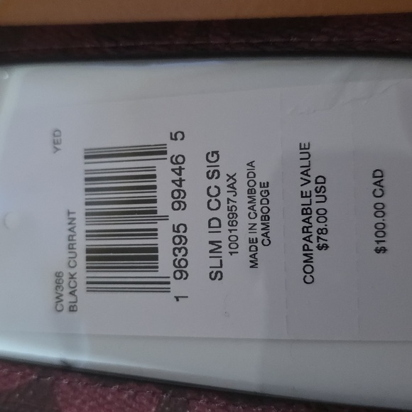 Coach Dark Red Card Holder - Picture 3 of 5